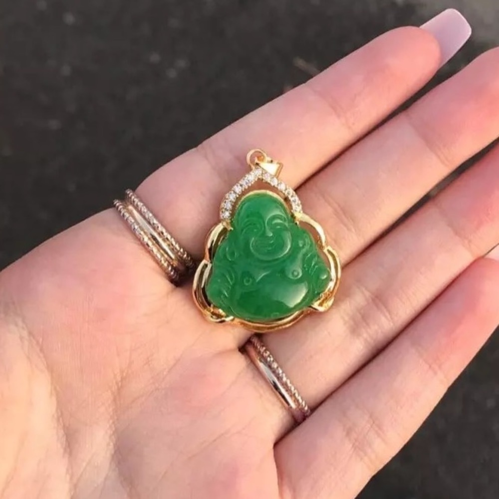 buddha jade charm necklace - Picture 1 of 3